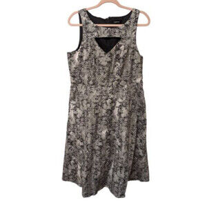 Torrid Dress Womens 12 Fit and Flare Lace Look Black and White Alline Cut Out